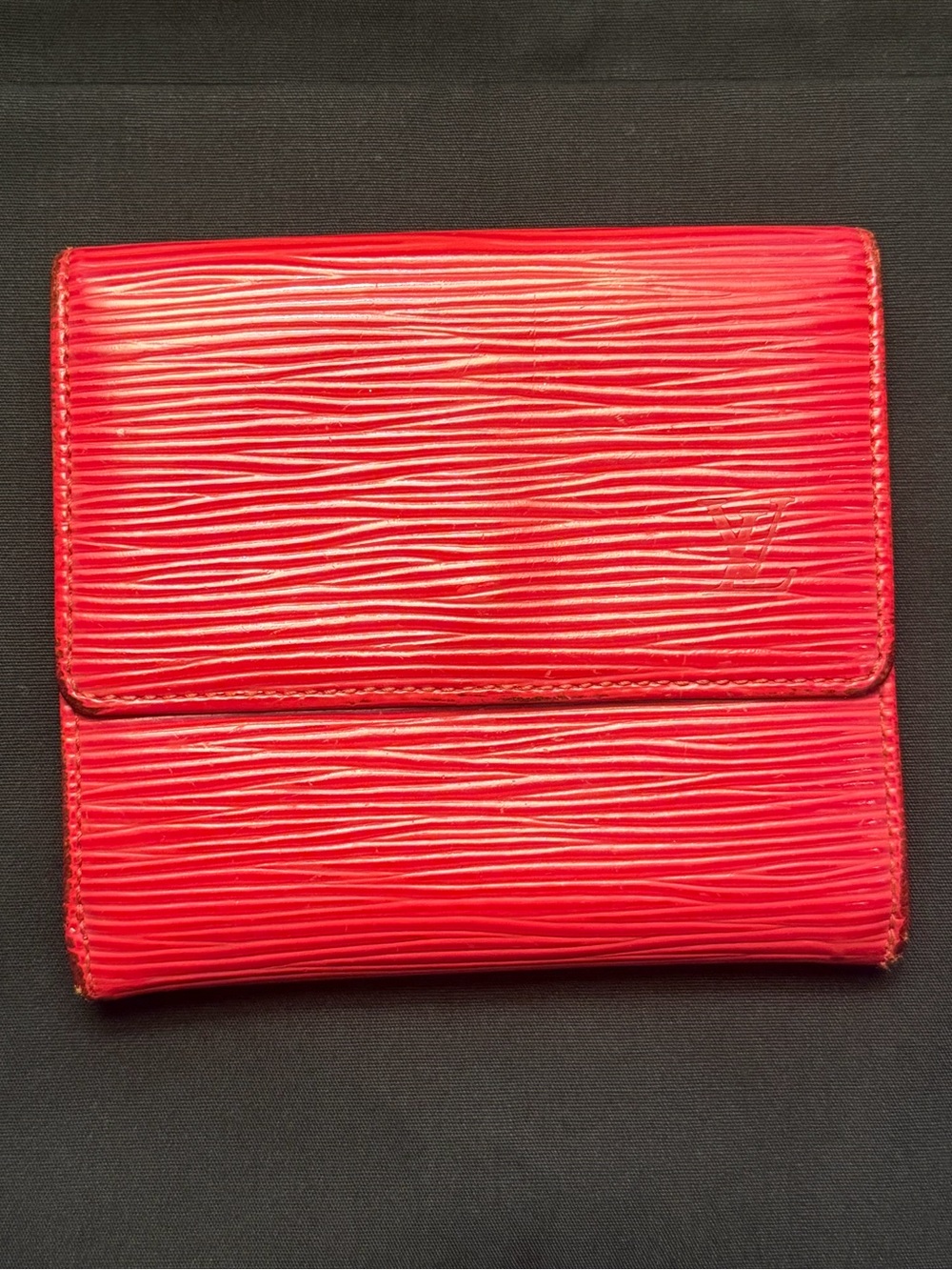 Authentic Louis Vuitton Red Epi Leather Compact Wallet